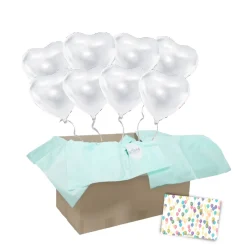 Heliumballon-Geschenk XXL 8 Herzen Wunschfarbe