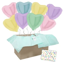 Heliumballon-Geschenk XXL 8 Pastell Herzen