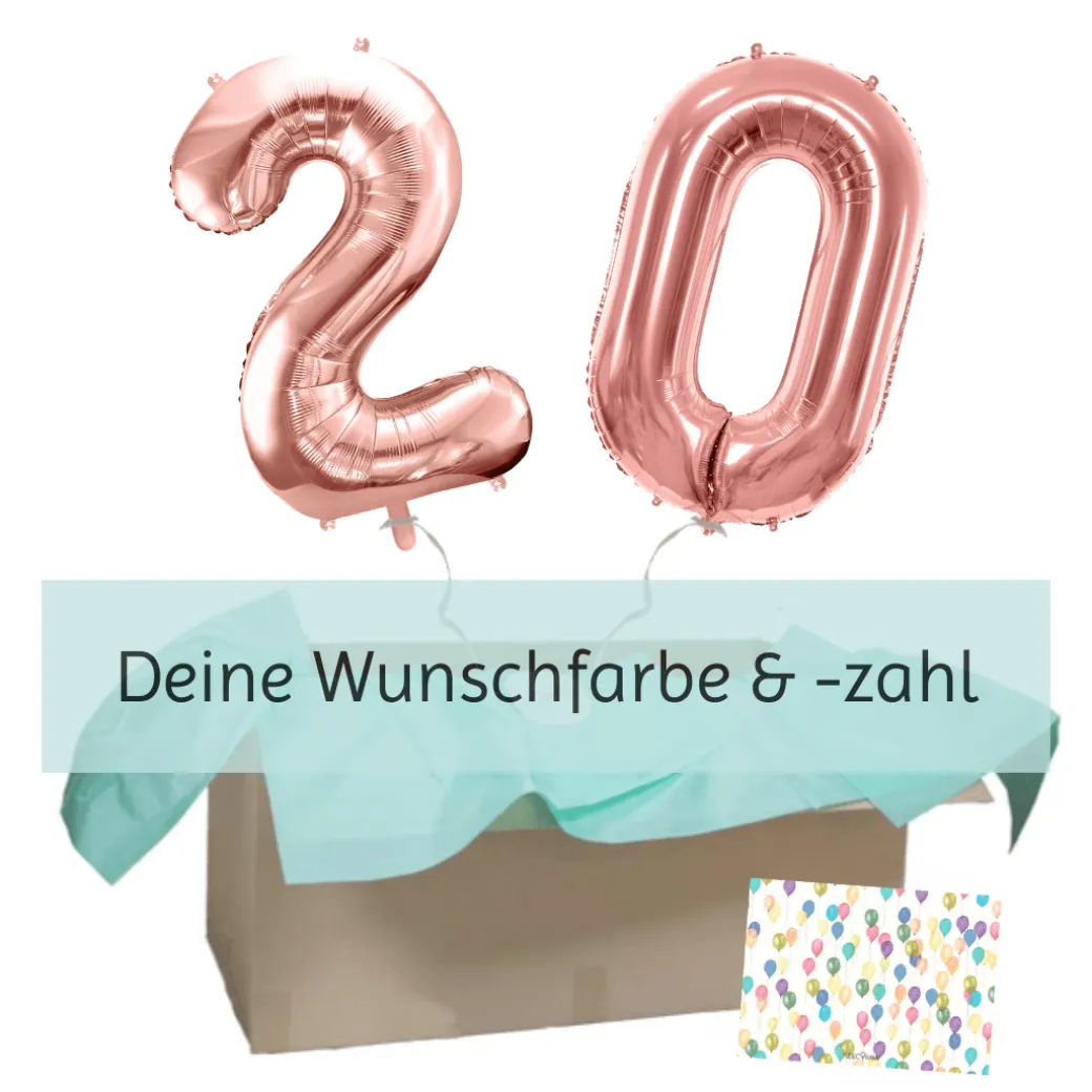Heliumballon-Geschenk 2 XXL Wunschzahlen