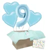 Heliumballon-Geschenk 1 XXL Zahl + 3 Herzen Geburtstagsballon Set Premium