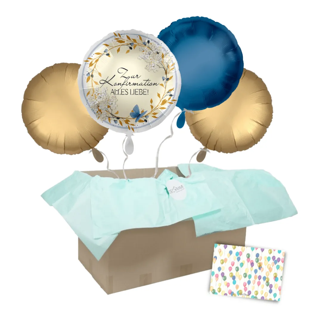 Heliumballon-Geschenk "Zur Konfirmation Alles Liebe"