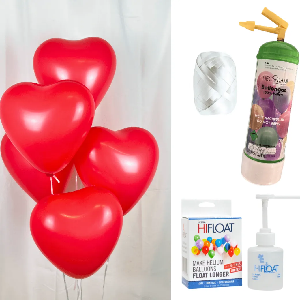 Helium-Set Herzen inkl. Hi-Float
