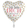 Herzballon "Ich liebe Dich" Rosa-Gold