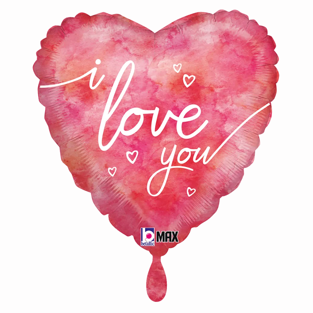 Herzballon "I love you" Wasserfarben