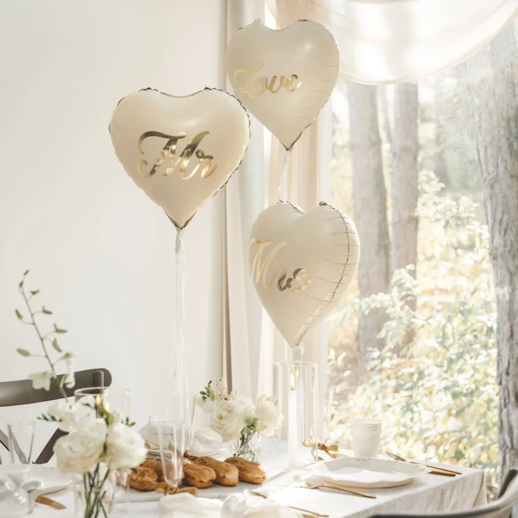 Herzballon "love" Gold