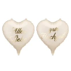 Herzballons "Alles Liebe zur Hochzeit" 2 Stk.