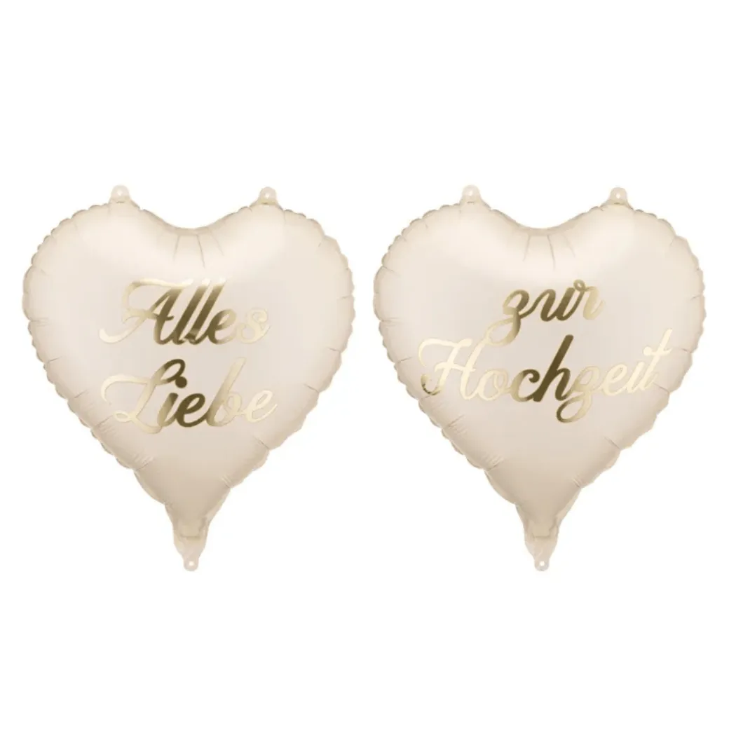 Herzballons "Alles Liebe zur Hochzeit" 2 Stk.