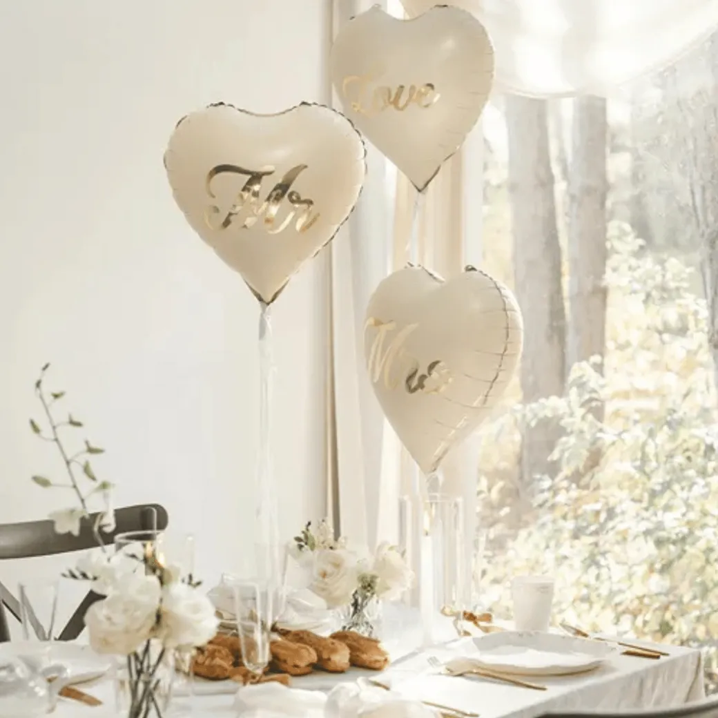 Herzballons "Mr. & Mrs." 2 Stk.
