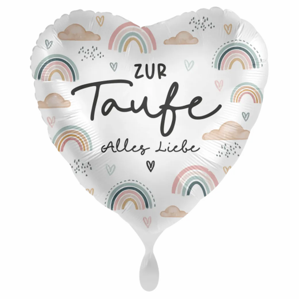 Herzballon "Zur Taufe Alles Liebe"