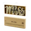 Holzaufschrift "Mr & Mrs" Gold Glitzer