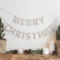 Holz-Girlande "Merry Christmas"