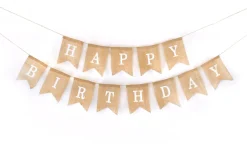 Jute-Girlande "Happy Birthday"