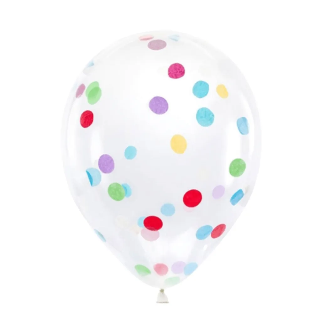 Konfetti-Ballons Ø 30cm Bunt 6 Stk.