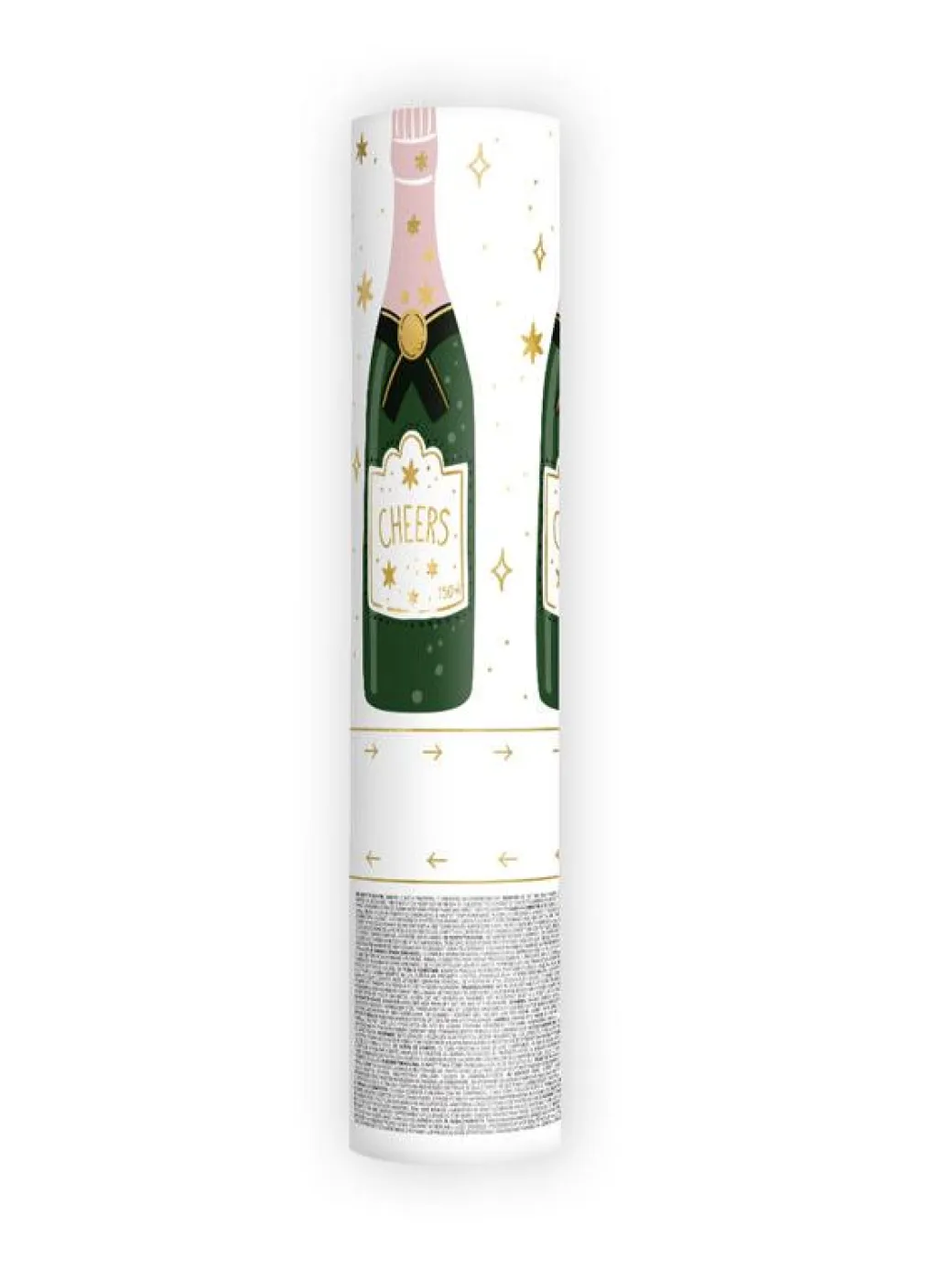 Konfettikanone Champagner mit Sternen 1 Stk.