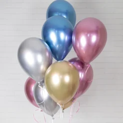 Luftballon Ø 30cm Chrom-Silber 10 Stk.