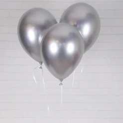 Luftballon Ø 30cm Chrom-Silber 10 Stk.