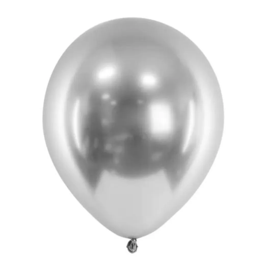Luftballon Ø 30cm Chrom-Silber 10 Stk.