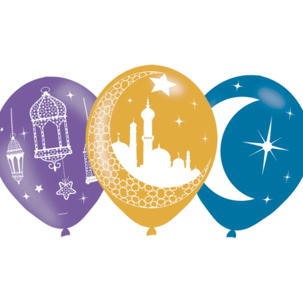 Luftballon Ø 27,5cm Eid Mubarak 6 Stk.