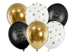 Luftballon Ø 30cm Happy New Year Mix 6 Stk.
