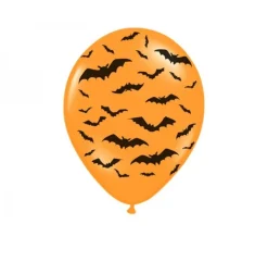 Luftballon Ø 30cm Orange Fledermaus 6 Stk.