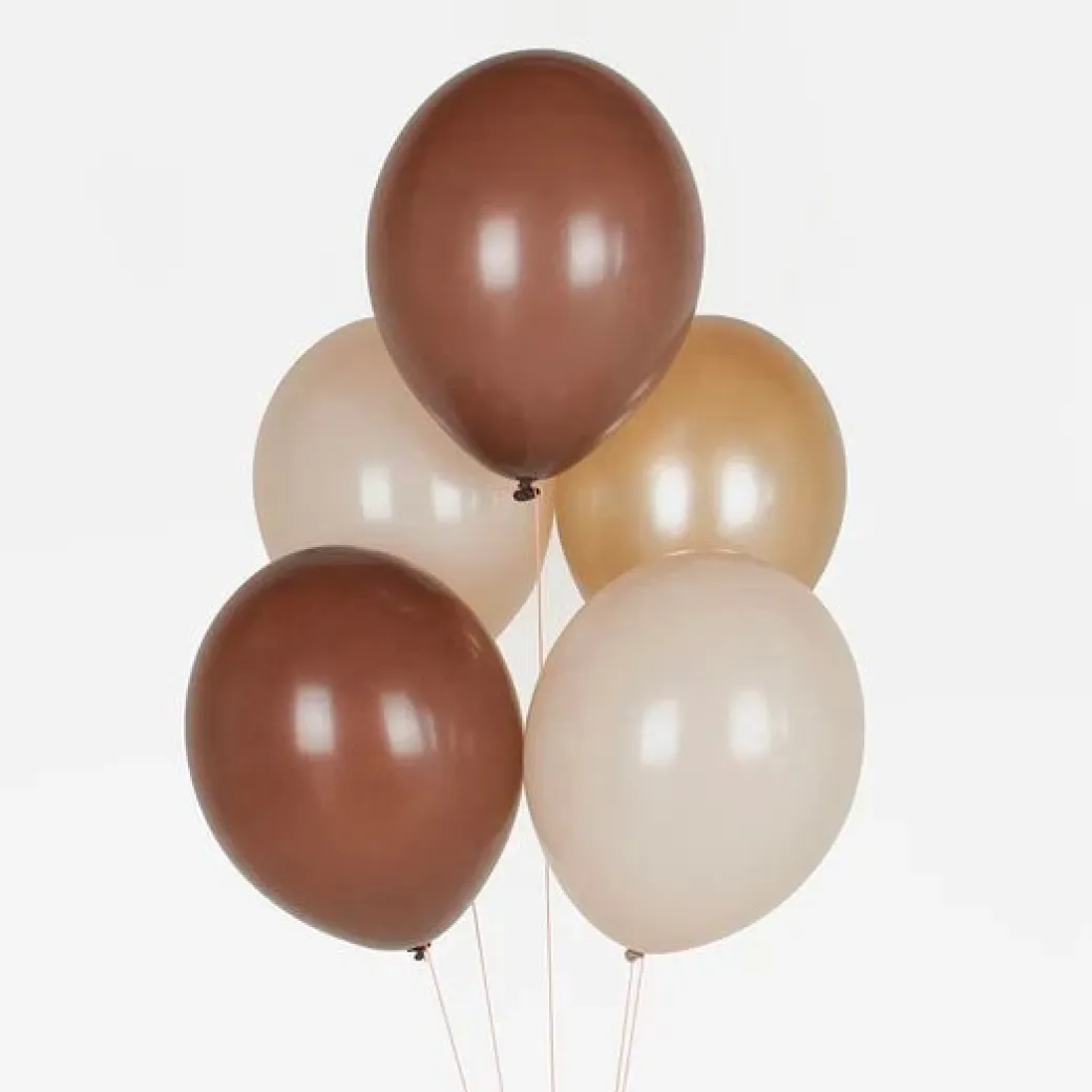 Luftballon Ø 30cm Pastell Braun Mix 10 Stk.
