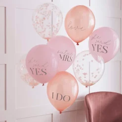 Luftballon Ø 30cm "She said yes" Rosa 8 Stk.