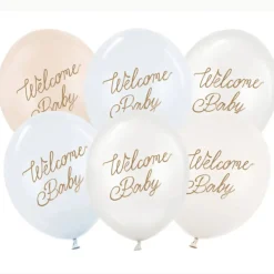 Luftballon Ø 30cm "Welcome Baby" 6 Stk.