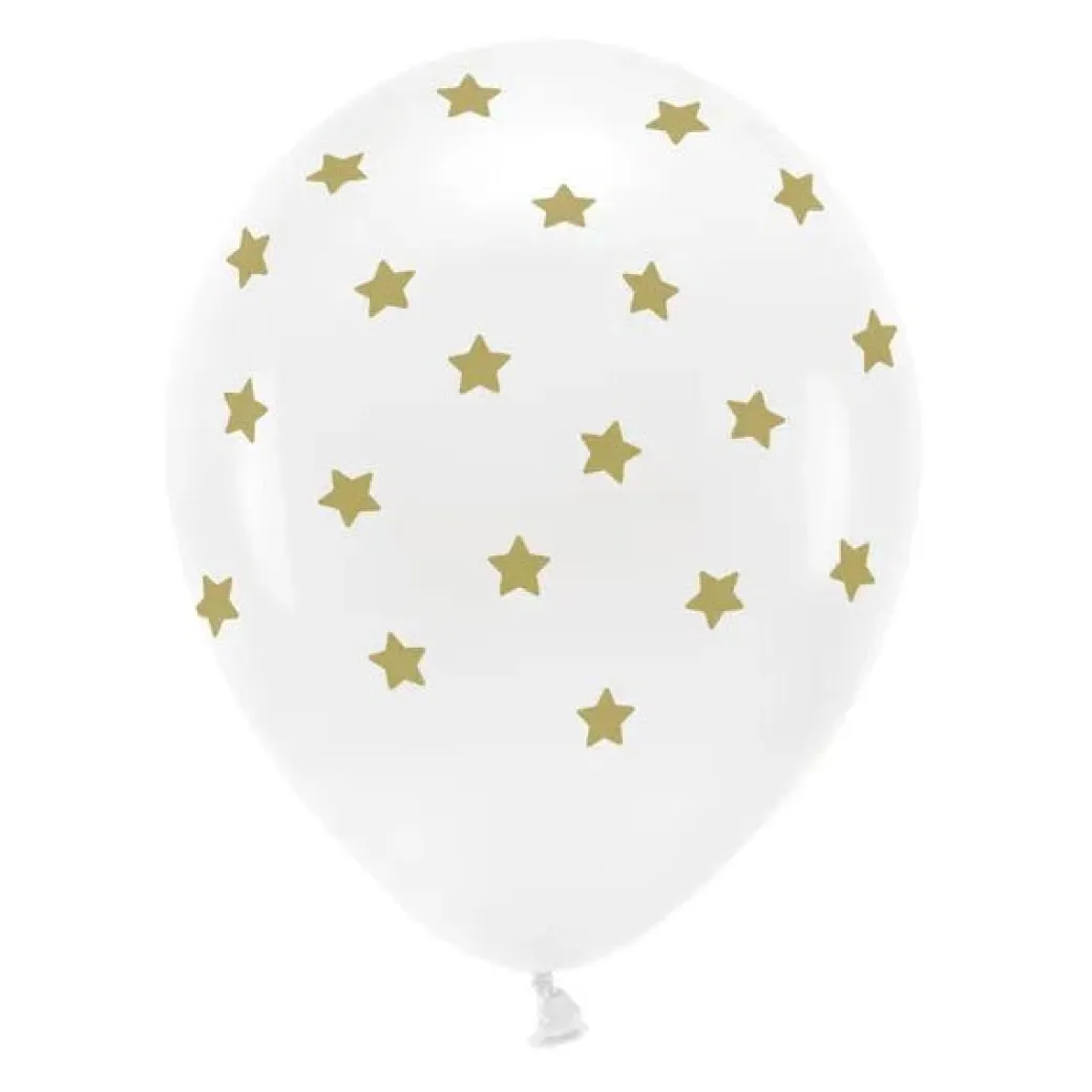 Luftballons Ø 30cm Weiß mit Sternen 50 Stk.