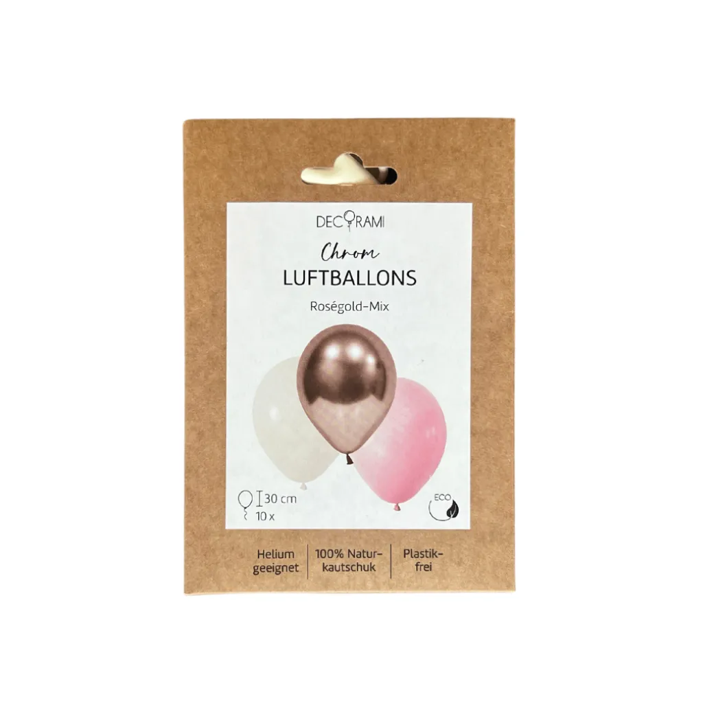 Luftballon-Set Chrom-Mix Roségold 10 Stk.