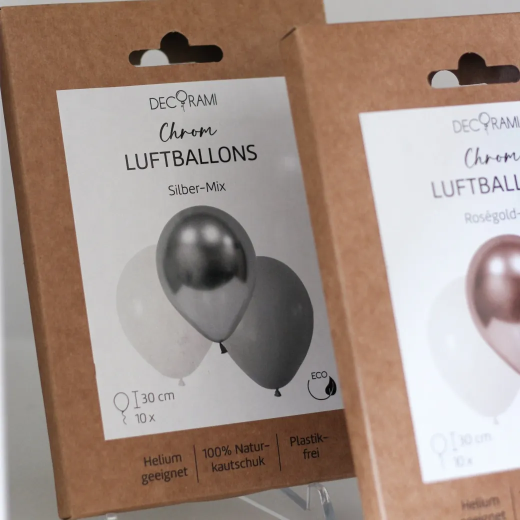 Luftballon-Set Chrom-Mix Silber 10 Stk.