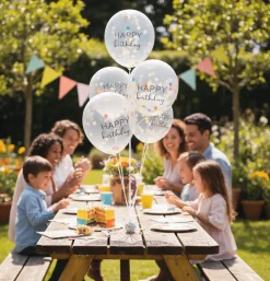 Luftballon-Set Konfetti Mix Bunt "Happy Birthday" 5 Stk.