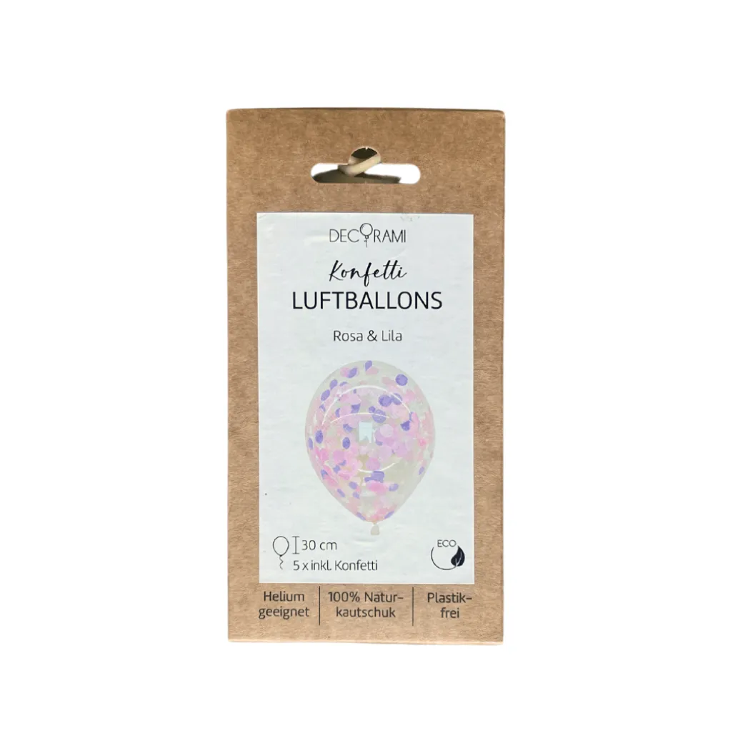Luftballon-Set Konfetti Rosa & Lila 5 Stk.