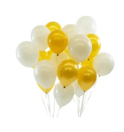 Luftballon-Set Weiß-Gold 20 Stk.
