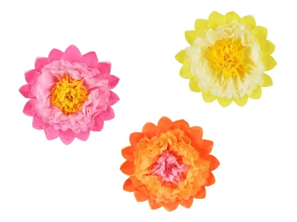 Papierdeko Blumen 3 Stk.