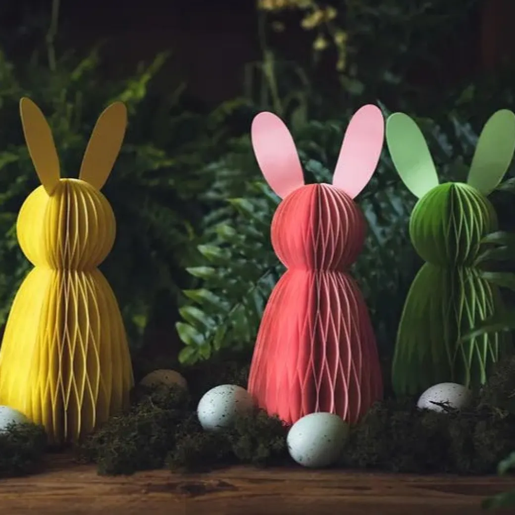 Papierdeko-Waben Hase Rosa