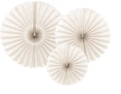 Papier-Fächer-Set (3 Stück) Creme