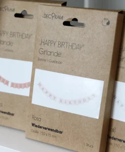 Papiergirlande "Happy Birthday" Roségold