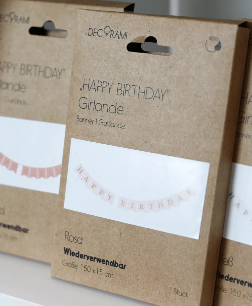 Papiergirlande "Happy Birthday" Roségold