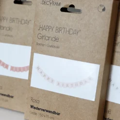 Papiergirlande "Happy Birthday" Weiß