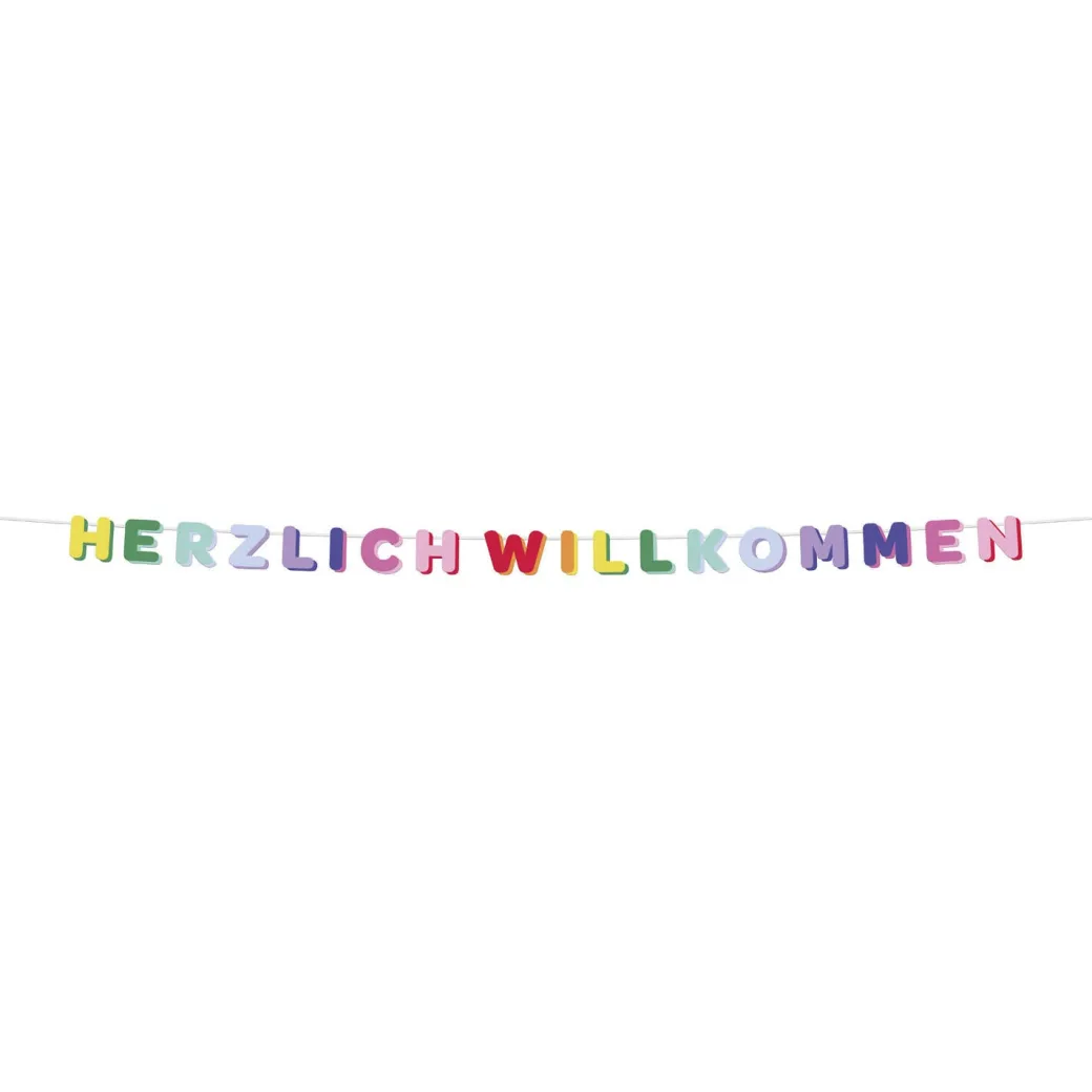 Papiergirlande "Herzlich Willkommen"