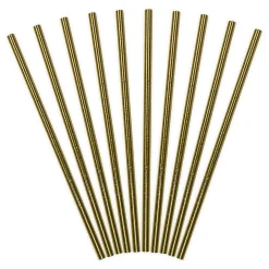 Papier-Strohhalme Einfarbig Gold 10 Stk.