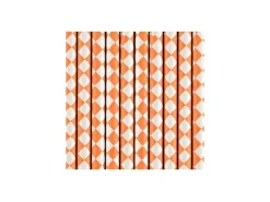 Papier-Strohhalme Karo Orange 10 Stk.