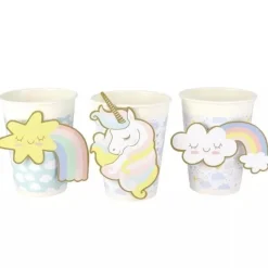 Pappbecher Einhorn Pastell 6 Stk.