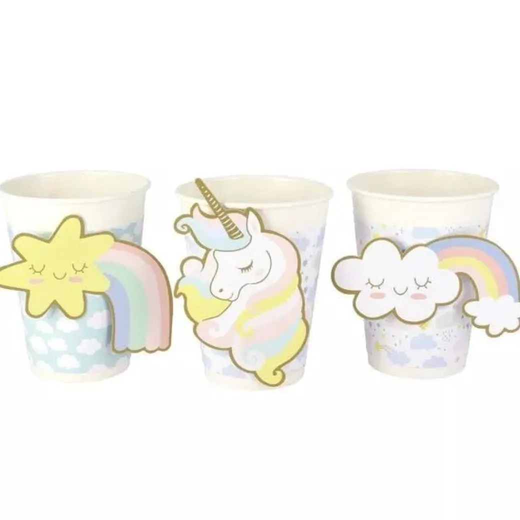 Pappbecher Einhorn Pastell 6 Stk.