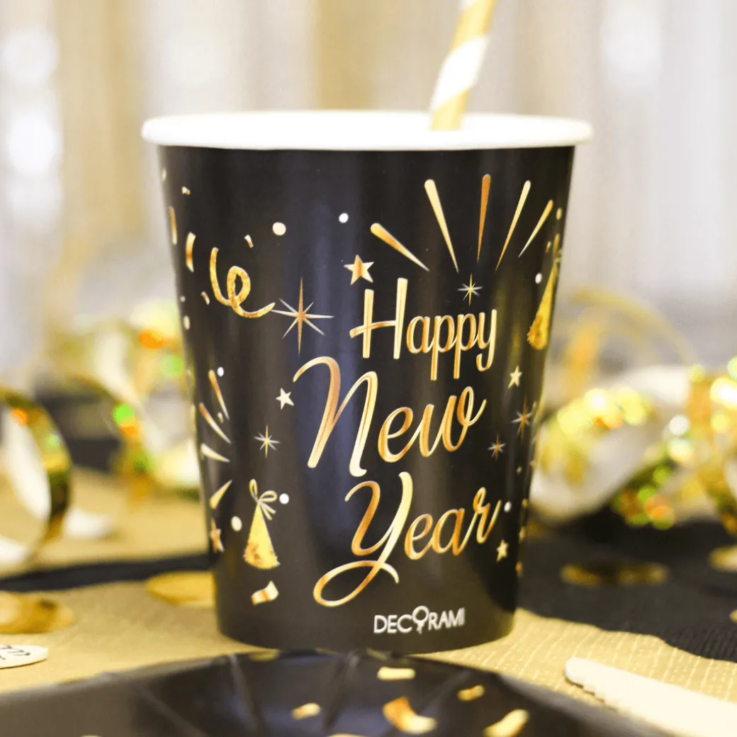 Pappbecher "Happy New Year" 230ml 6 Stk.