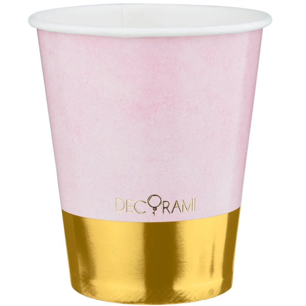 Pappbecher "Romantic Rosa-Gold" 230ml 6 Stk.