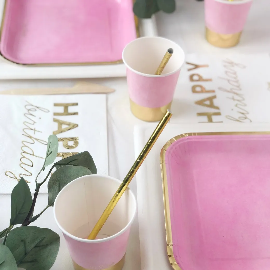 Pappbecher "Romantic Rosa-Gold" 230ml 6 Stk.