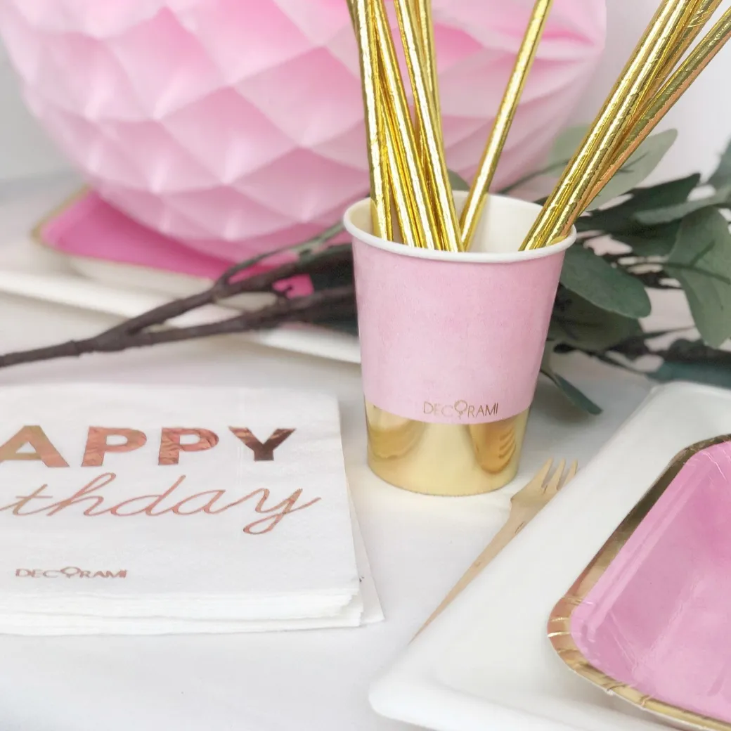 Pappbecher "Romantic Rosa-Gold" 230ml 6 Stk.