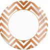 Pappteller Chevron Roségold Metallic 8 Stk.