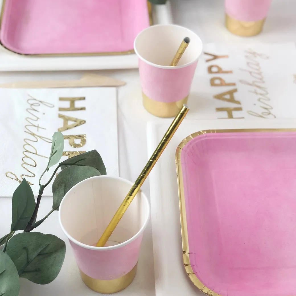 Pappteller "Romantic Rosa-Gold" 6 Stk.